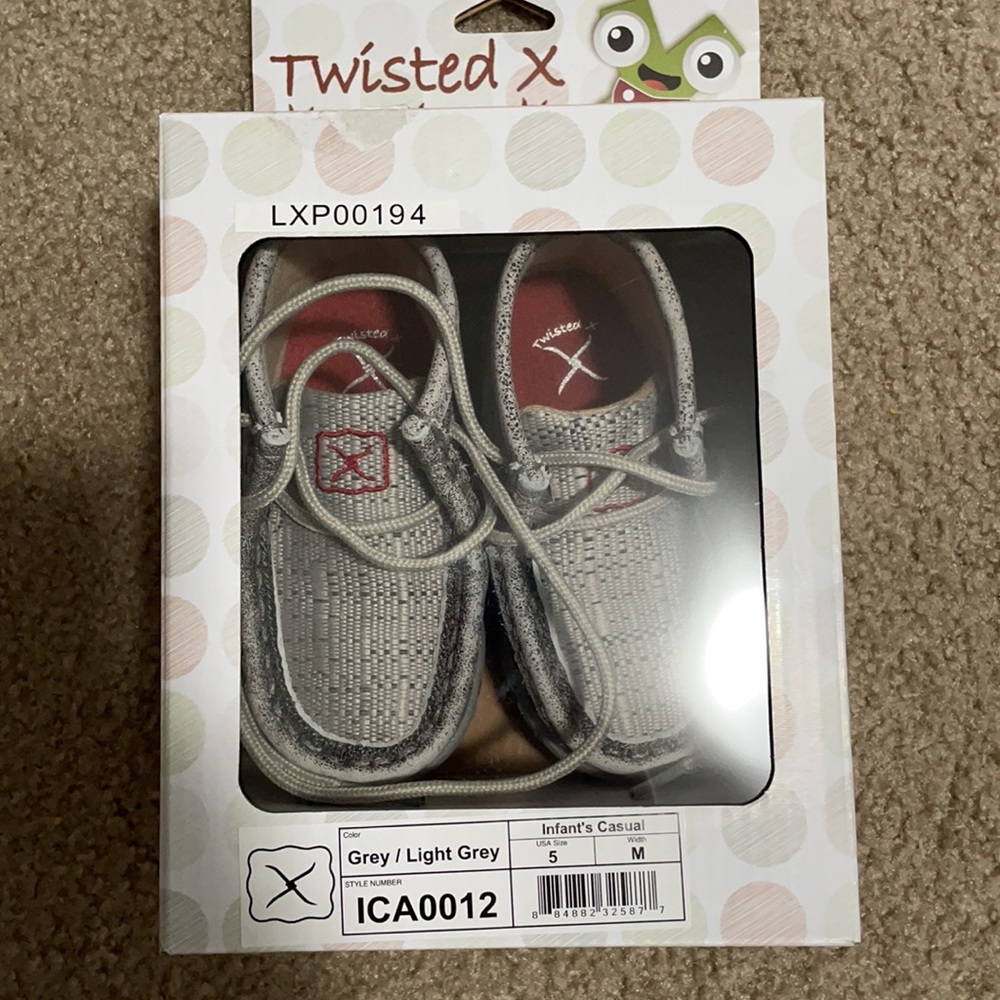 Twisted X toddler size 5 grey mocs